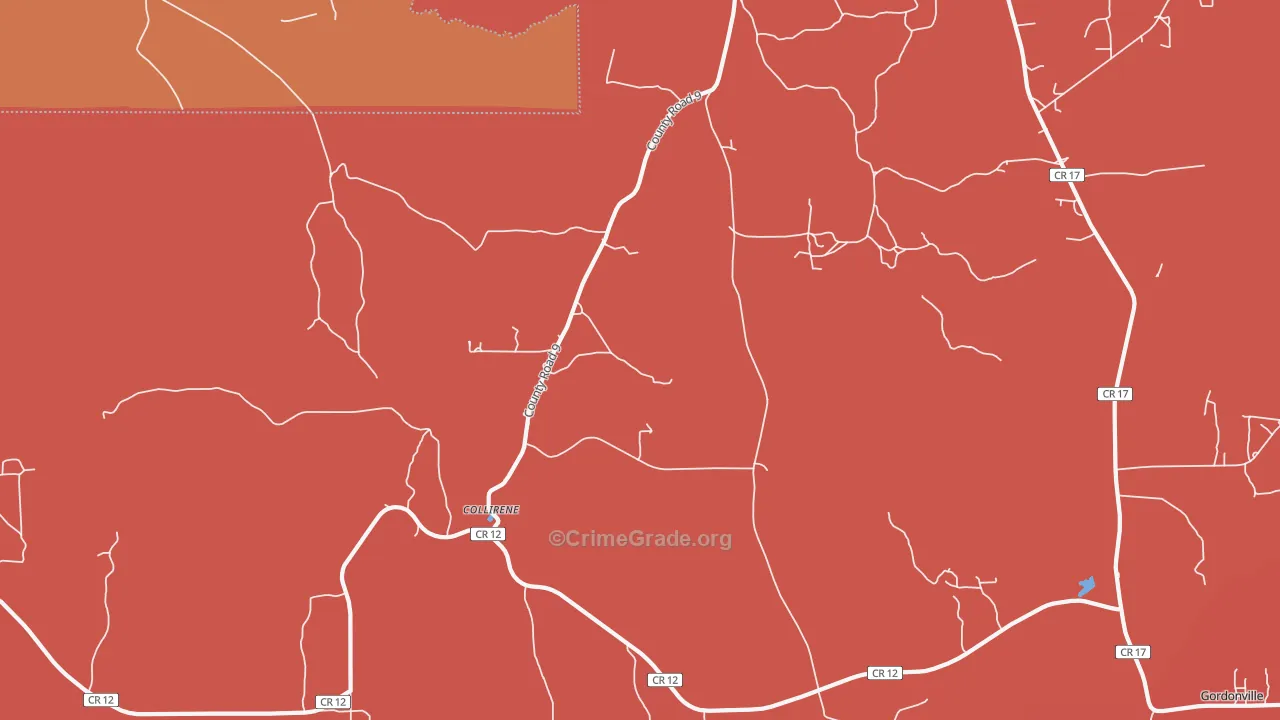 Collirene, AL Map of Assault Rates
