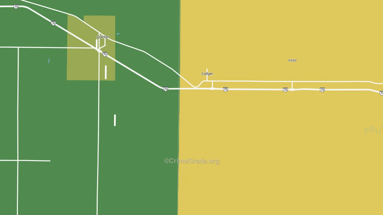 Collyer, KS Map of Assault Rates