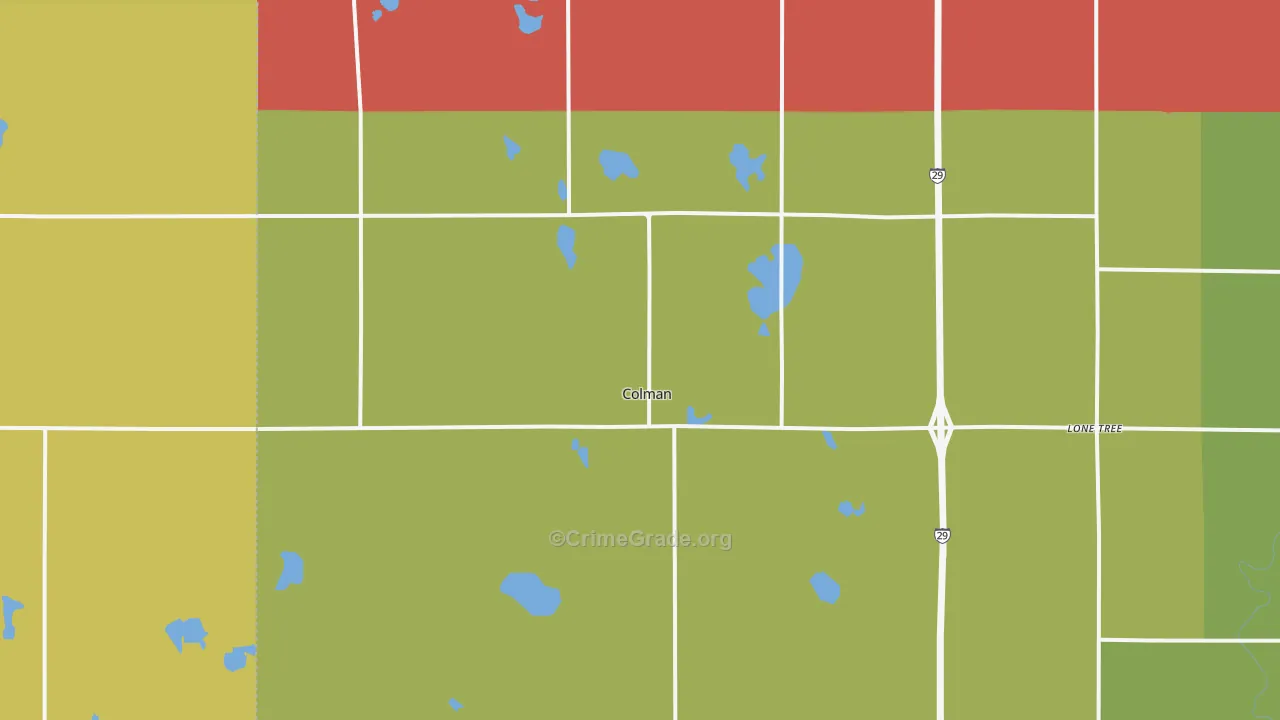 Colman, SD Map of Assault Rates