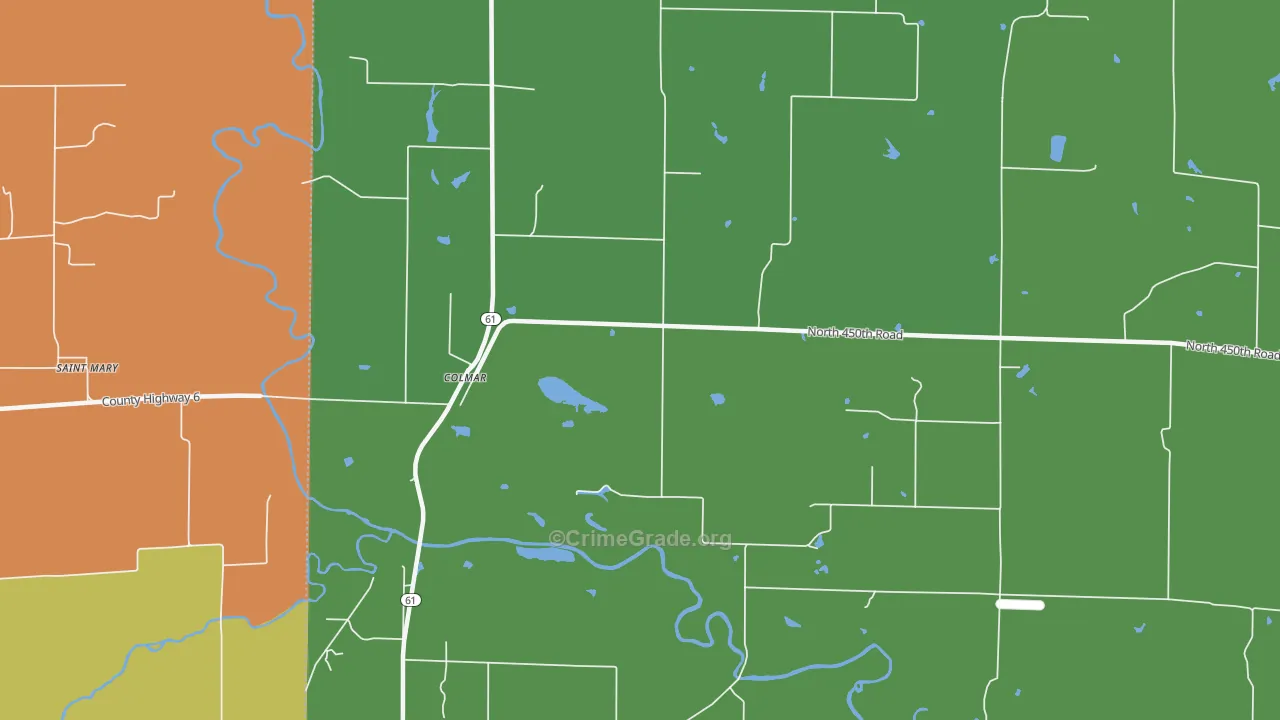 Colmar, IL Map of Assault Rates