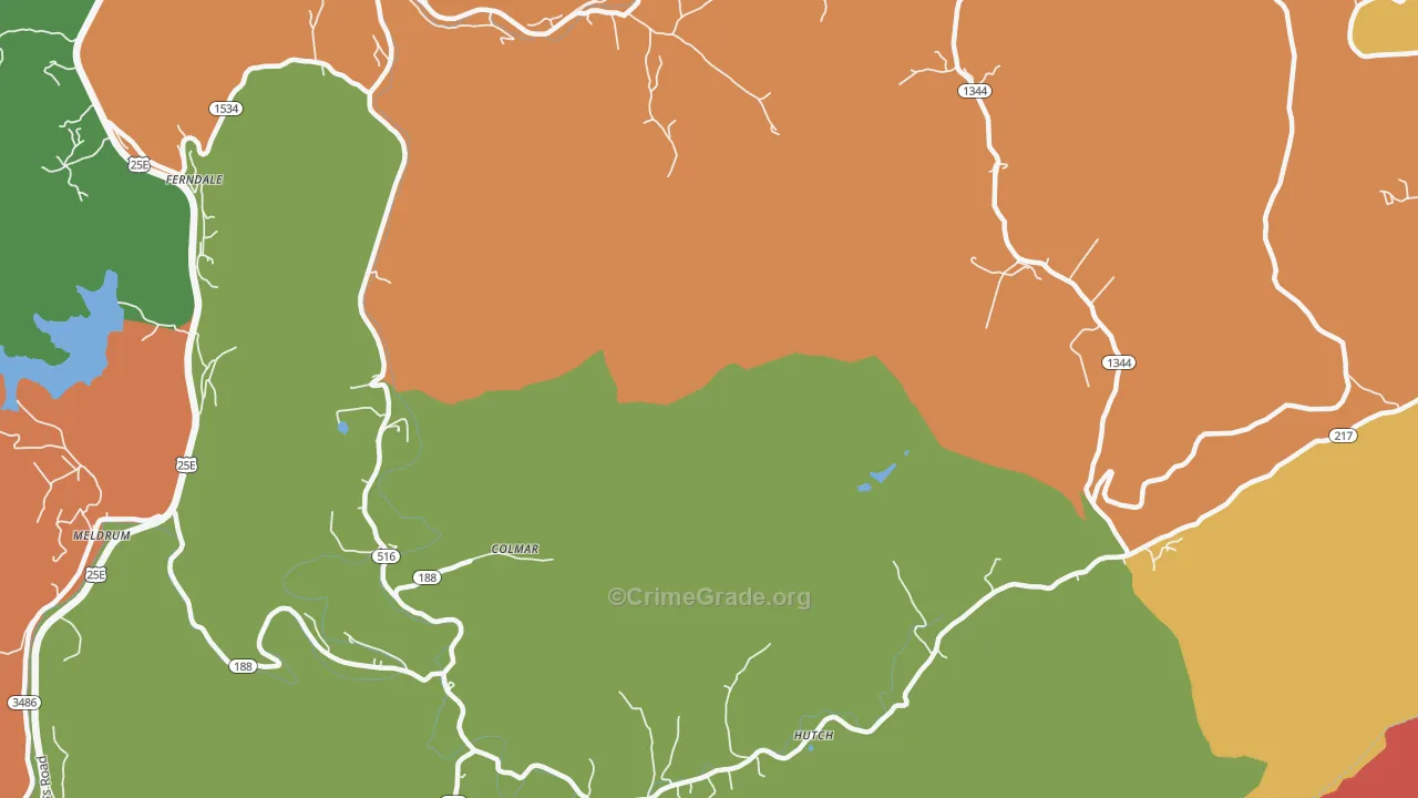 Colmar, KY Map of Assault Rates