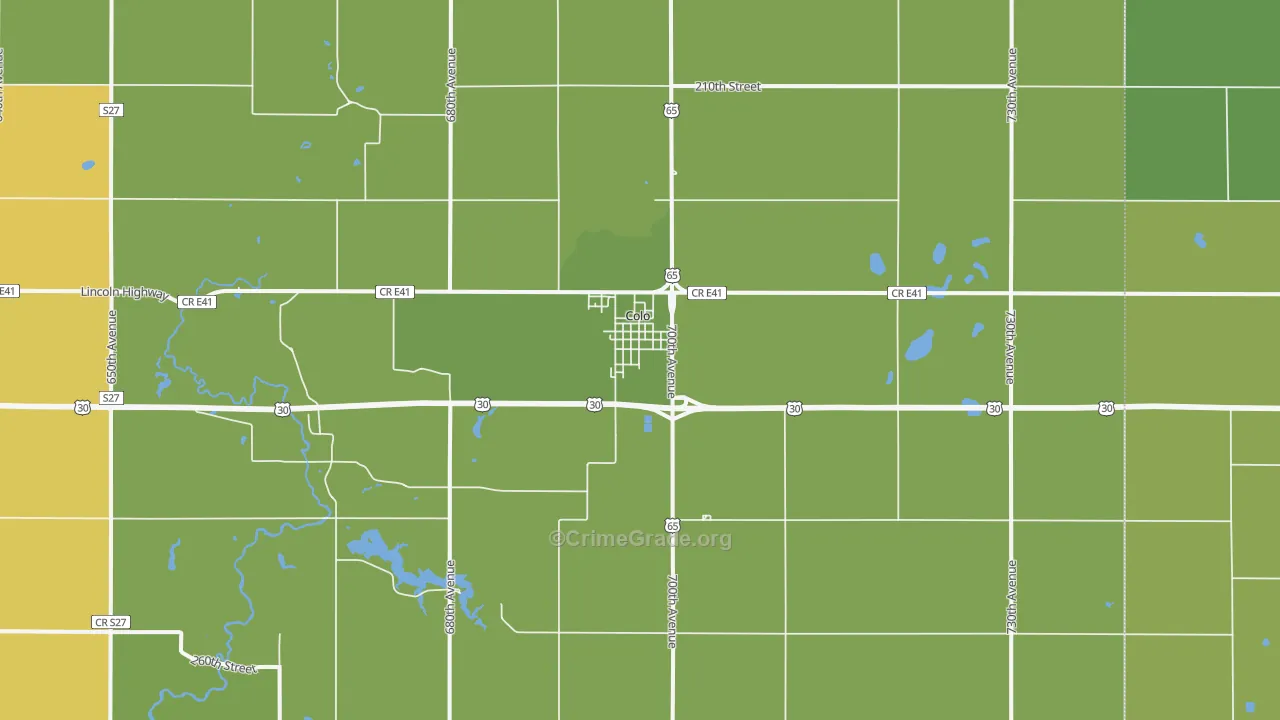 Colo, IA Map of Assault Rates