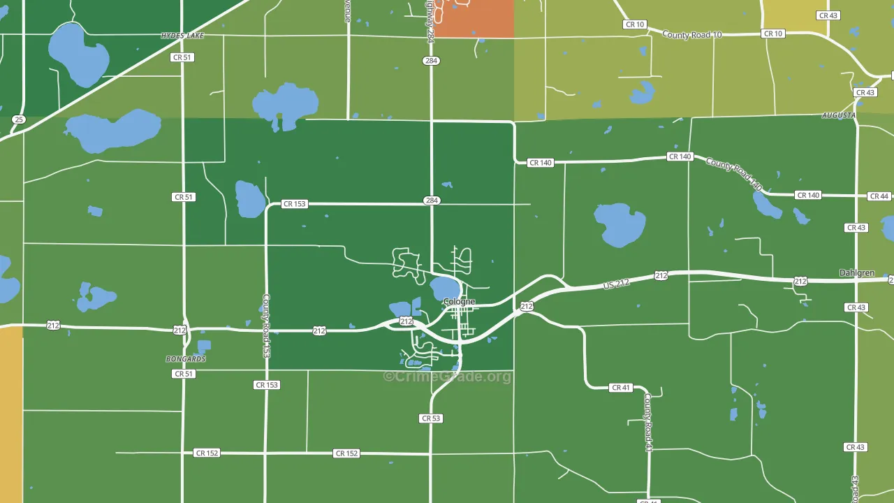 Cologne, MN Map of Assault Rates