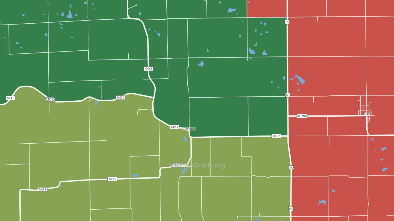 Coloma, MO Map of Assault Rates