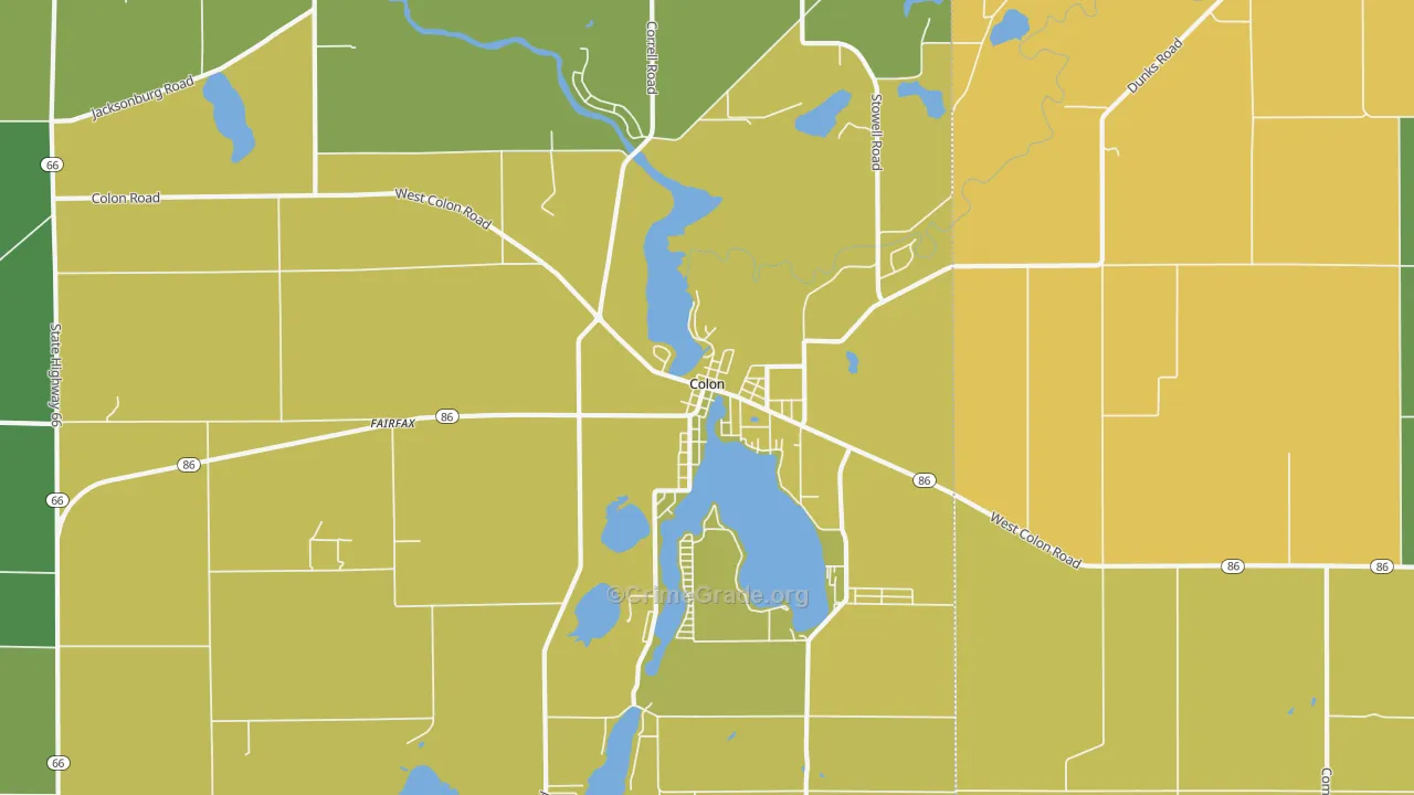 Colon, MI Map of Assault Rates