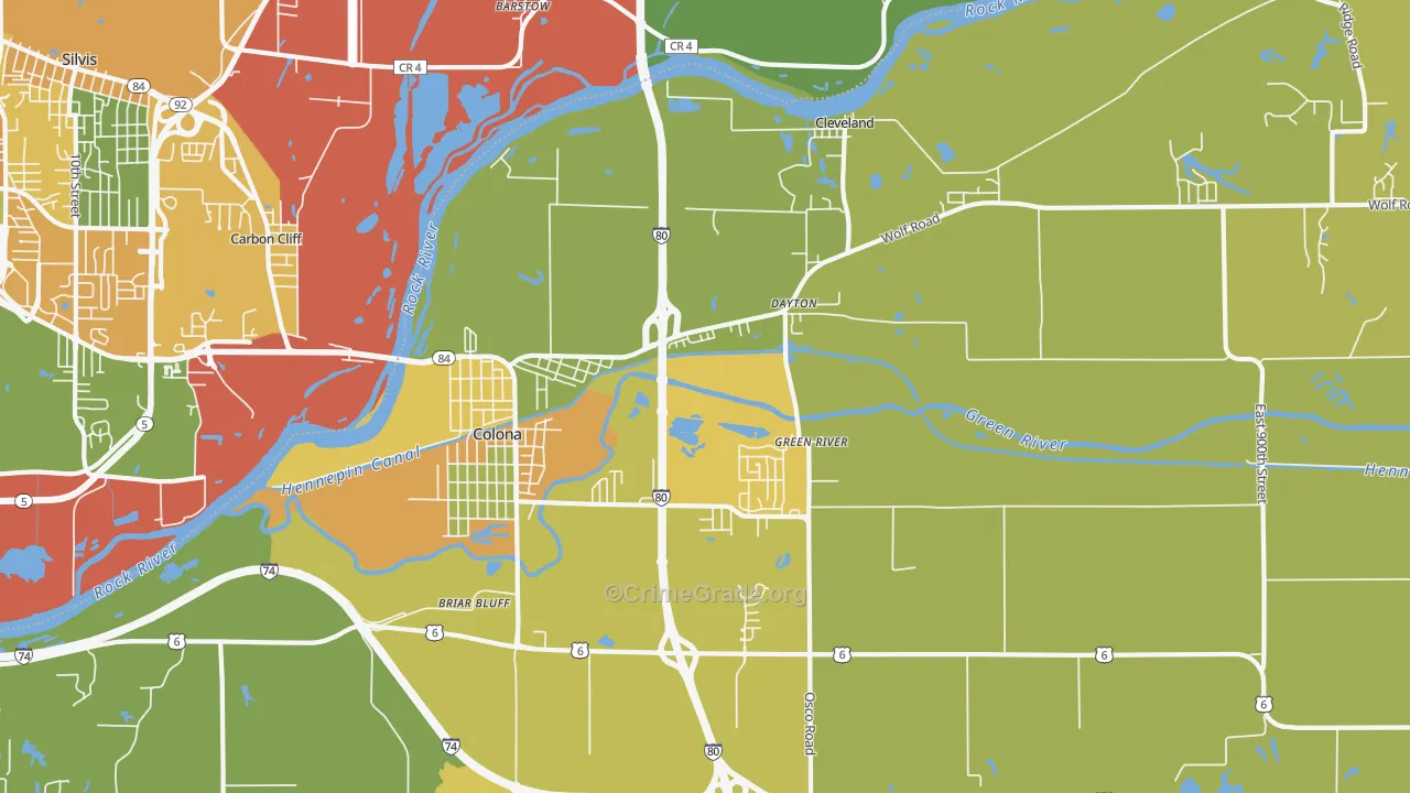 Colona, IL Map of Assault Rates