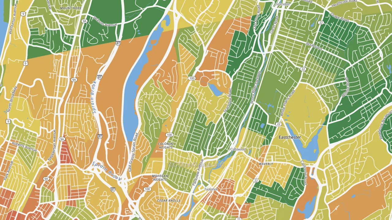 Colonial Heights, Yonkers, NY Map of Assault Rates