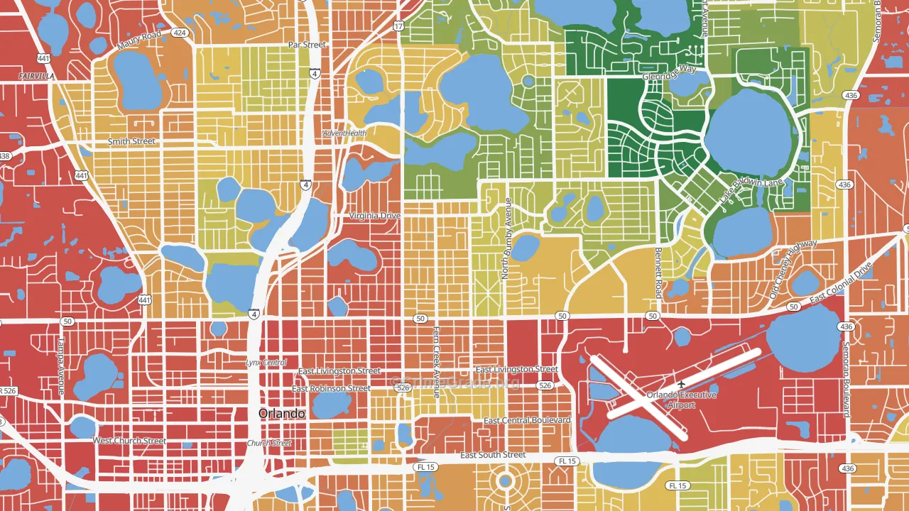 Colonicaltown North, Orlando, FL Map of Assault Rates