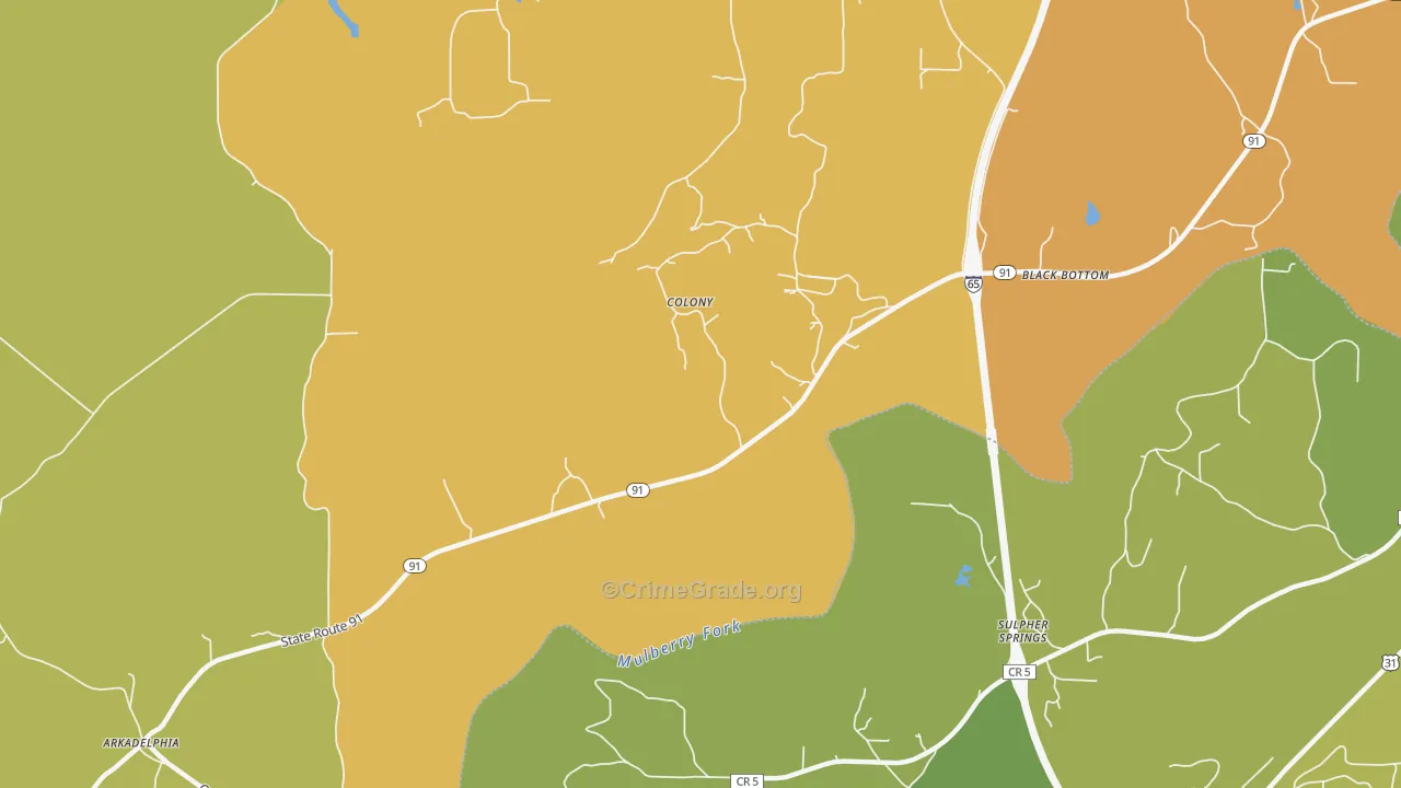Colony, AL Map of Assault Rates
