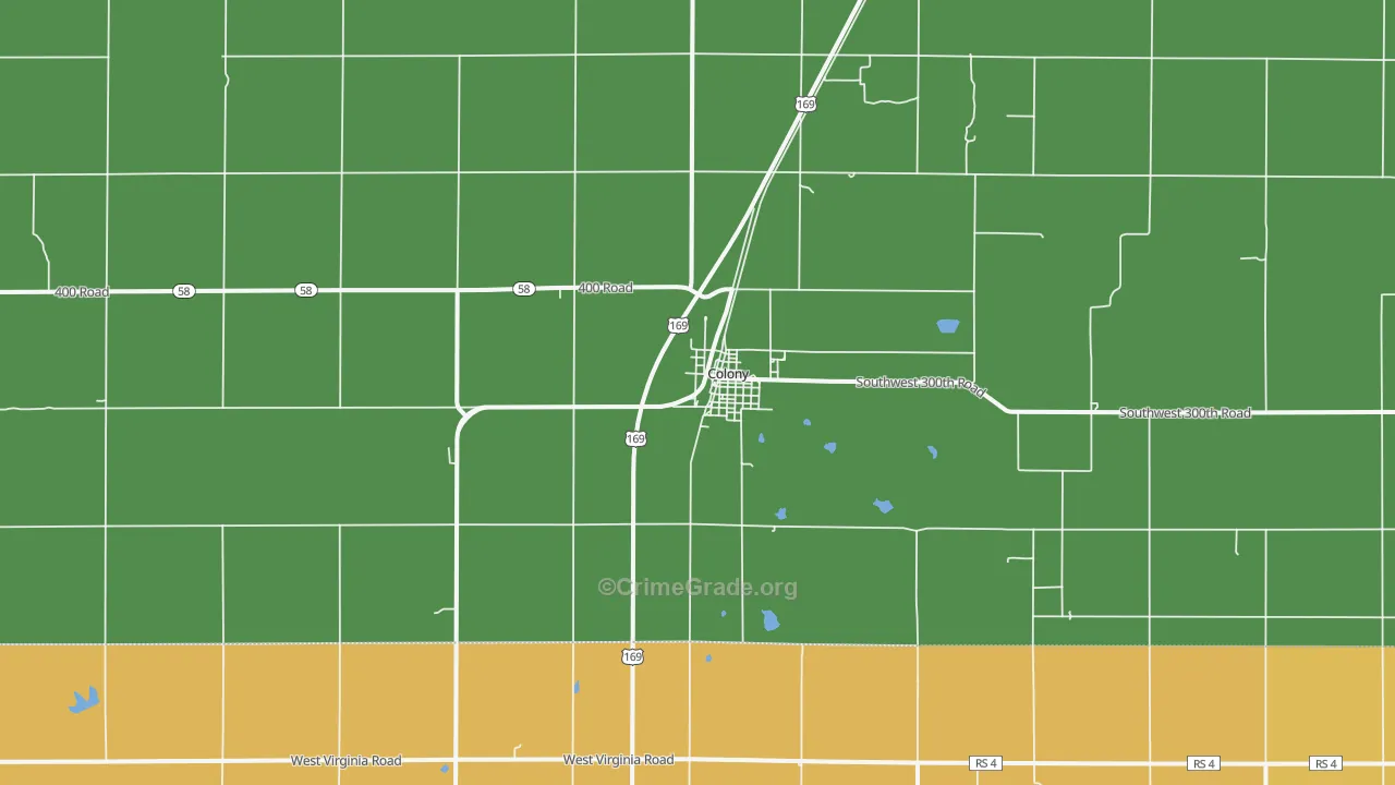 Colony, KS Map of Assault Rates