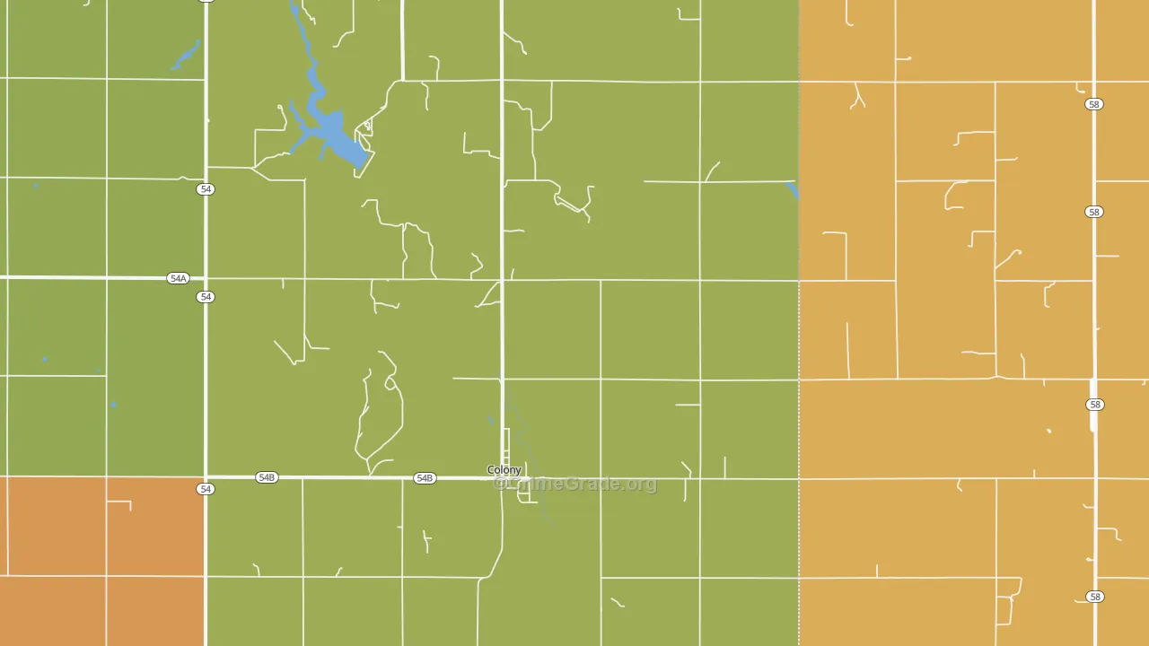 Colony, OK Map of Assault Rates