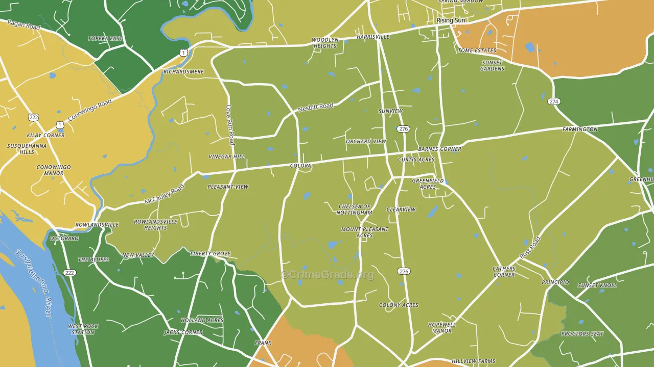 Colora, MD Map of Assault Rates