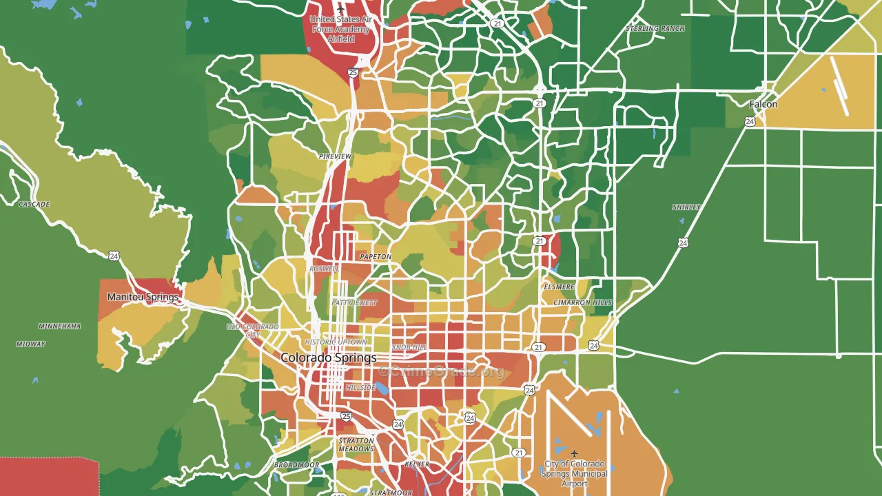 Colorado Springs, CO Map of Assault Rates