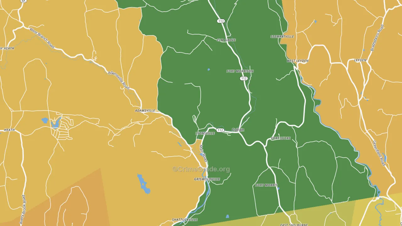 Colrain, MA Map of Assault Rates
