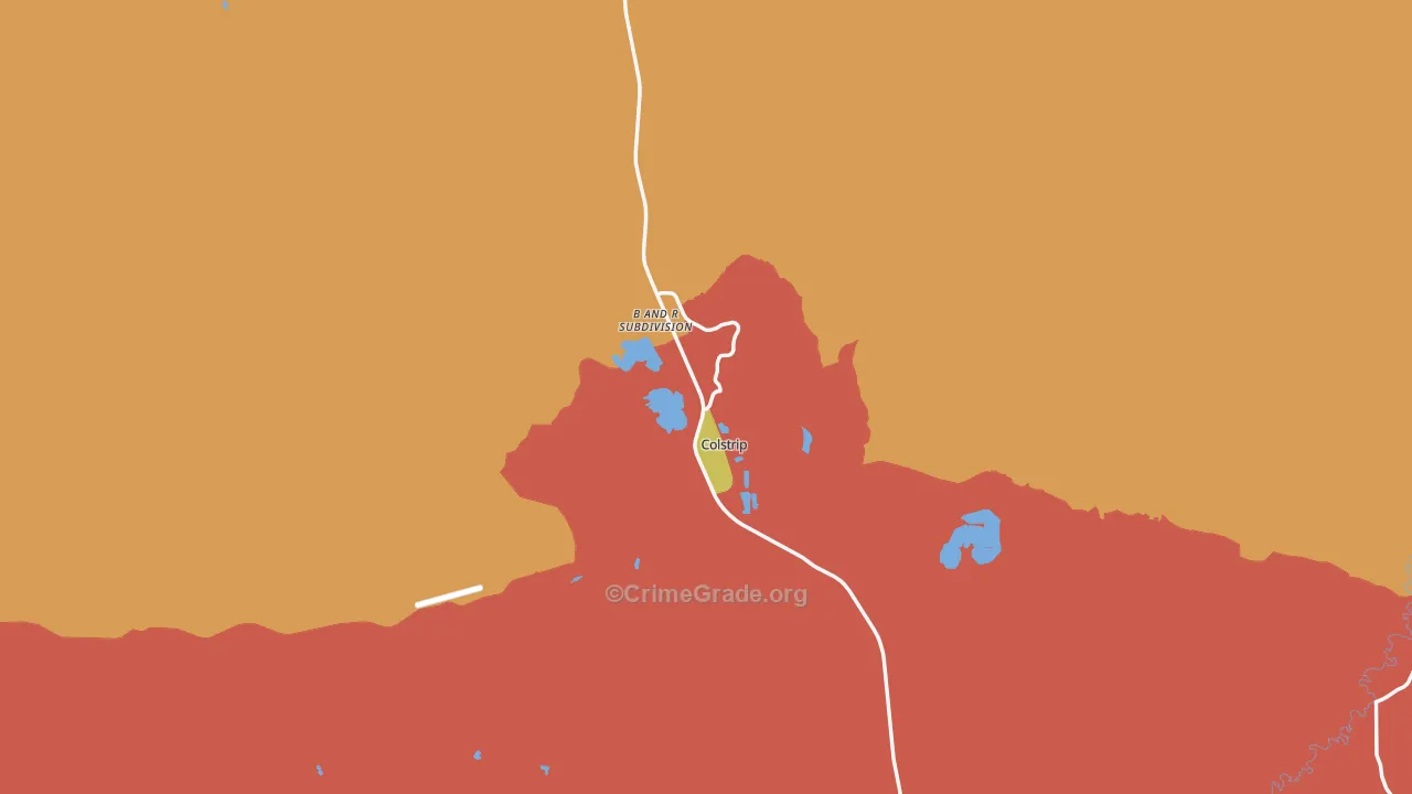 Colstrip, MT Map of Assault Rates