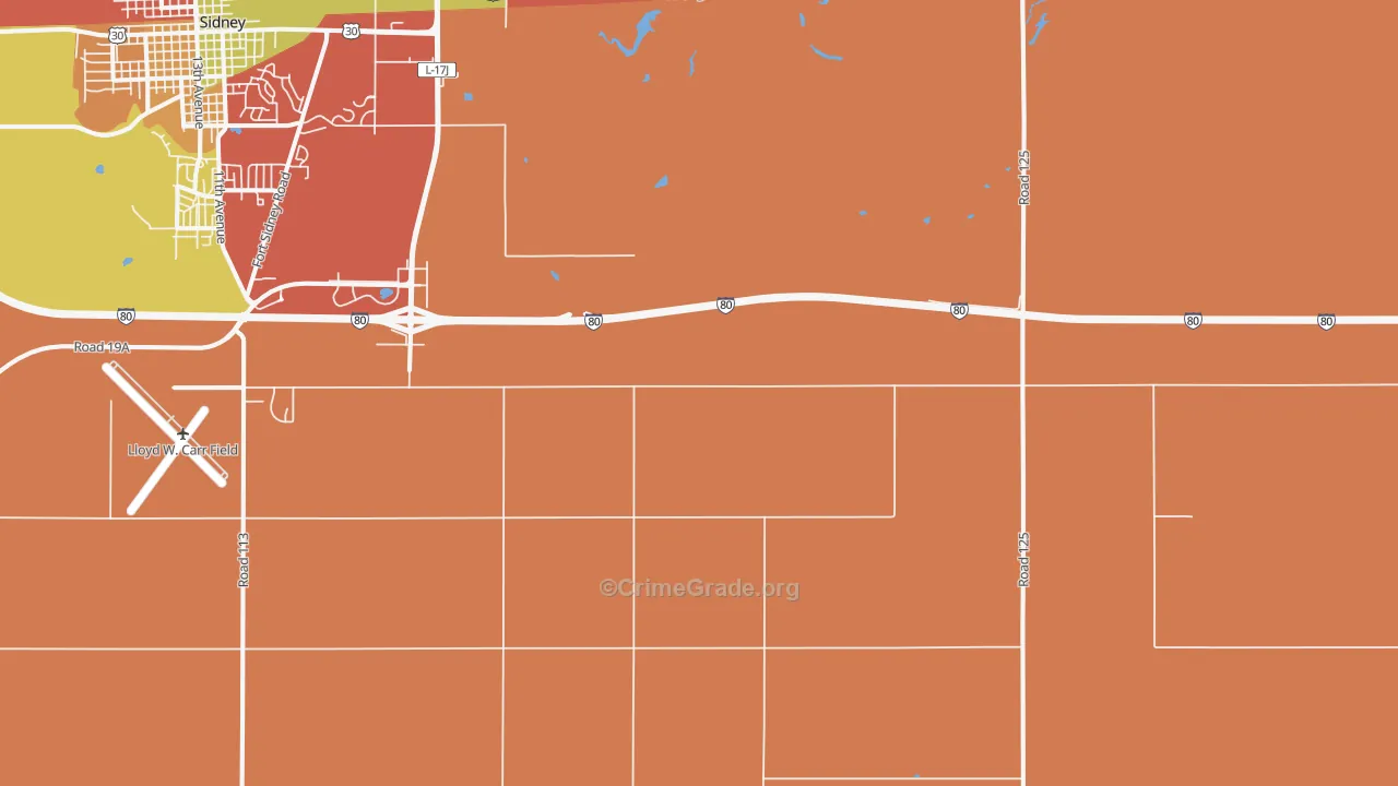 Colton, NE Map of Assault Rates