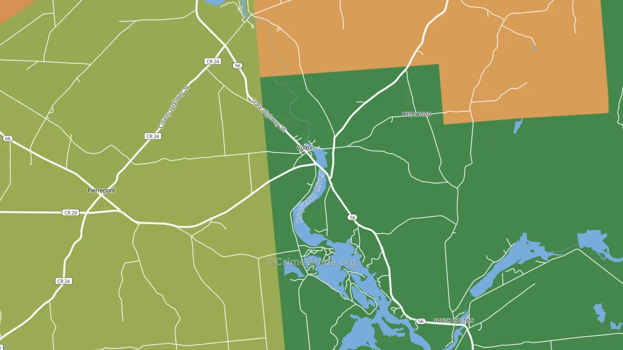 Colton, NY Map of Assault Rates