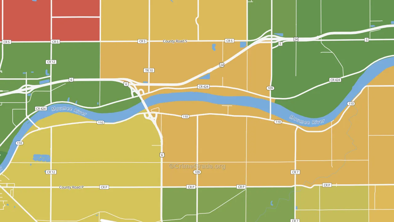Colton, OH Map of Assault Rates