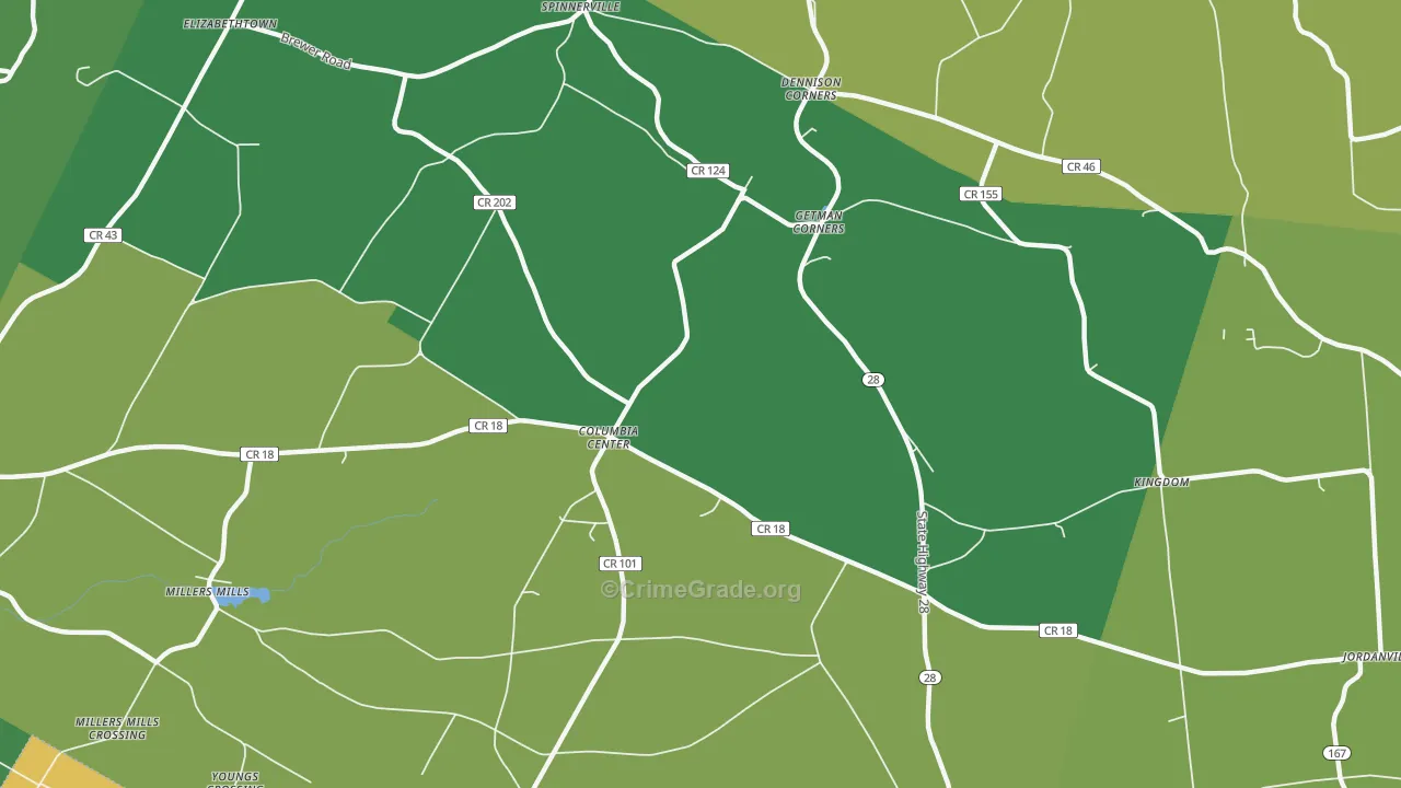 Columbia Center, NY Map of Assault Rates