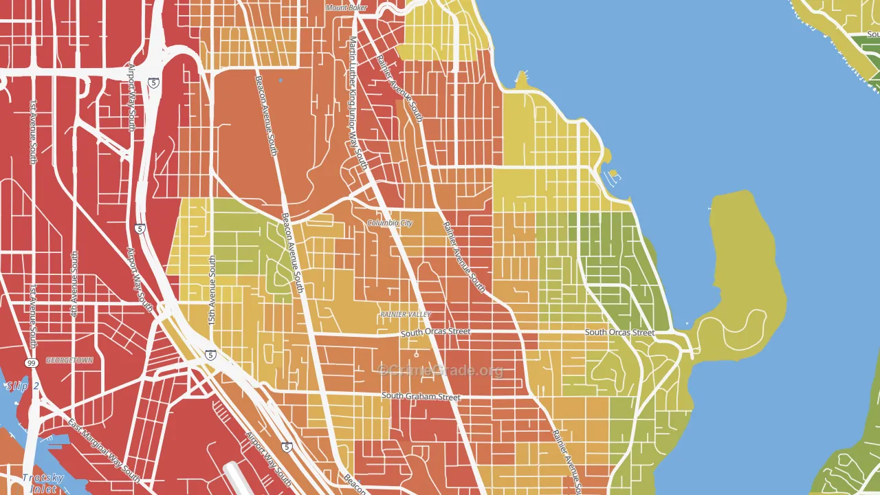 Columbia City, Seattle, WA Map of Assault Rates