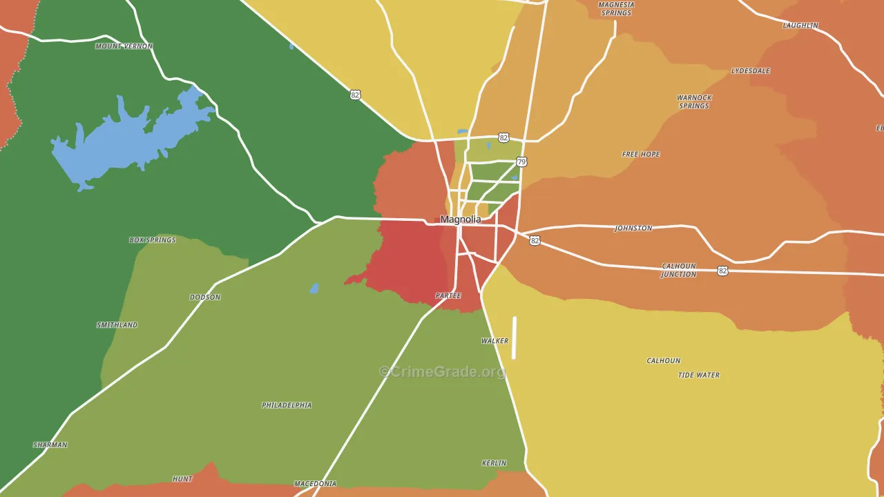 Columbia County, AR Map of Assault Rates