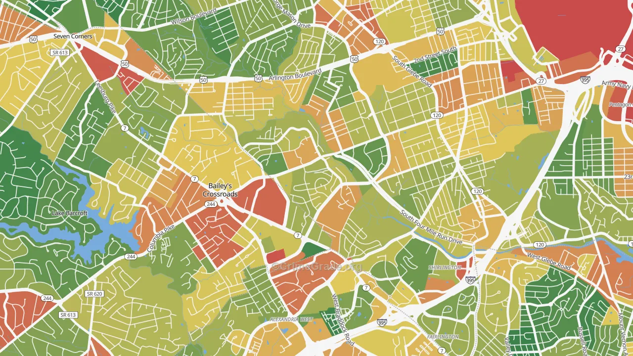 Columbia Forest, Arlington, VA Map of Assault Rates
