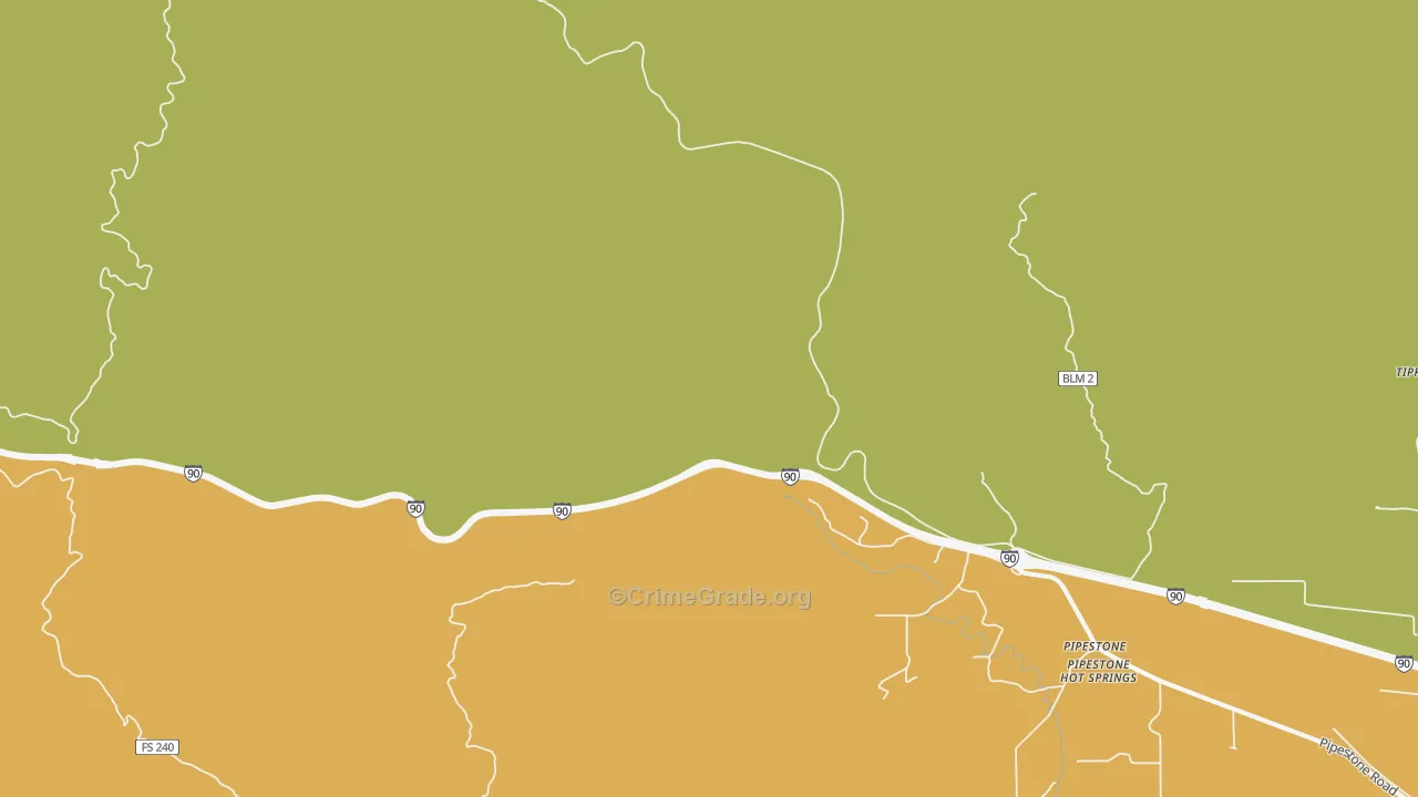 Columbia Gardens, MT Map of Assault Rates