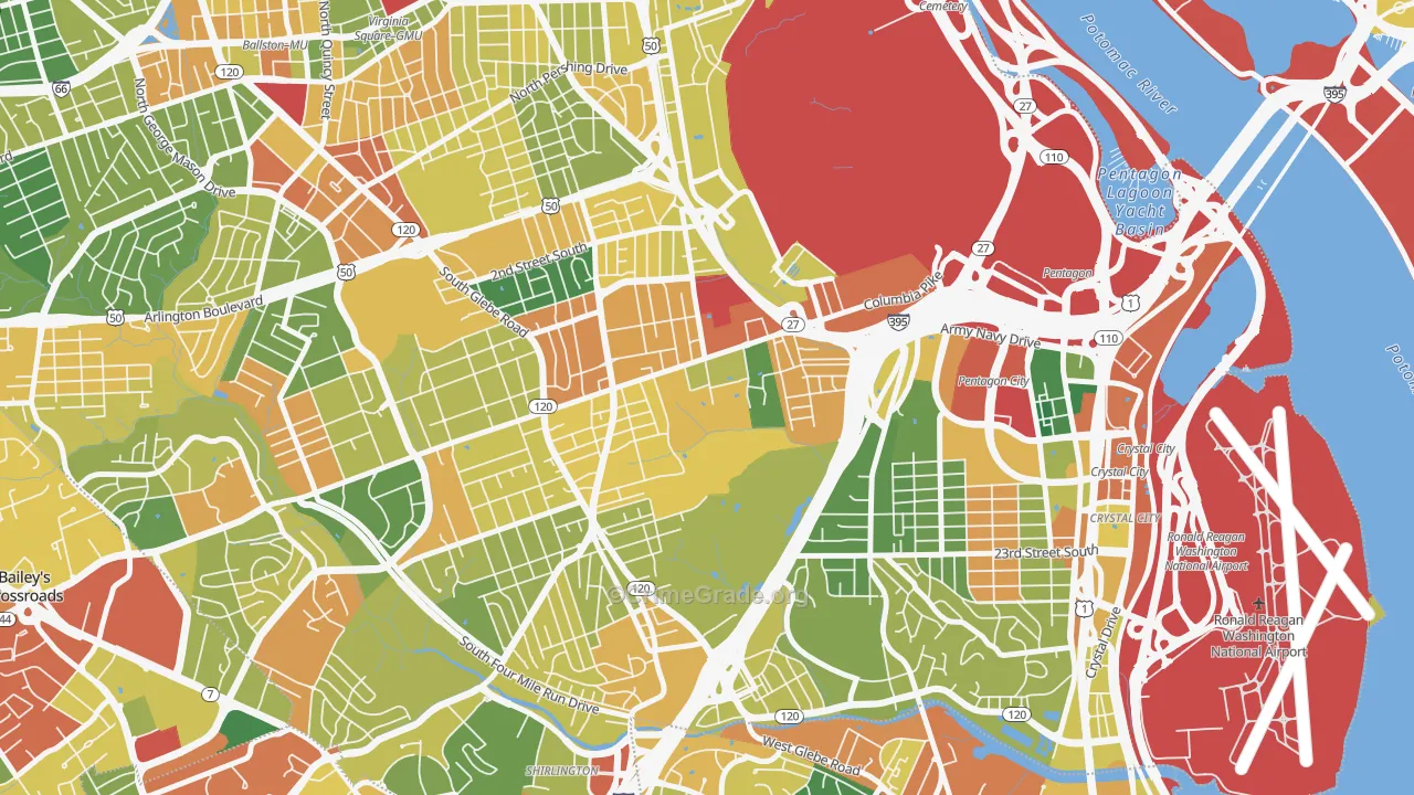 Columbia Heghts, Arlington, VA Map of Assault Rates