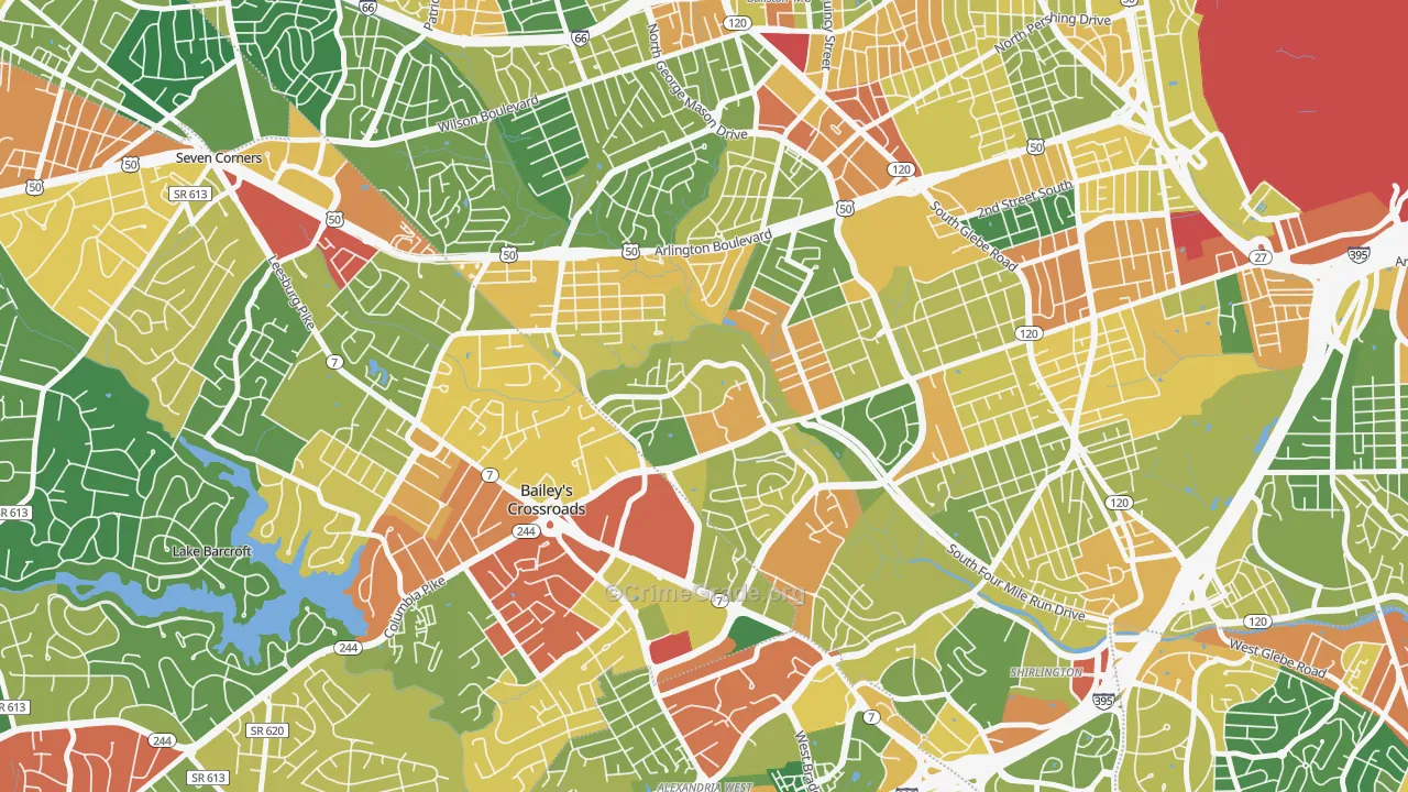 Columbia Heights West, Arlington, VA Map of Assault Rates