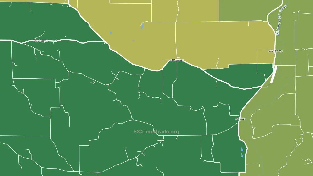 Columbia, IN Map of Assault Rates