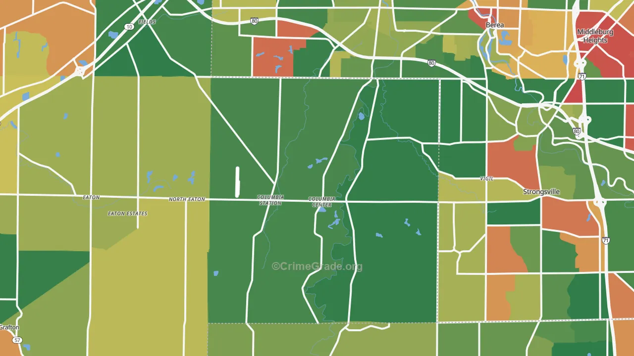 Columbia Station, OH Map of Assault Rates