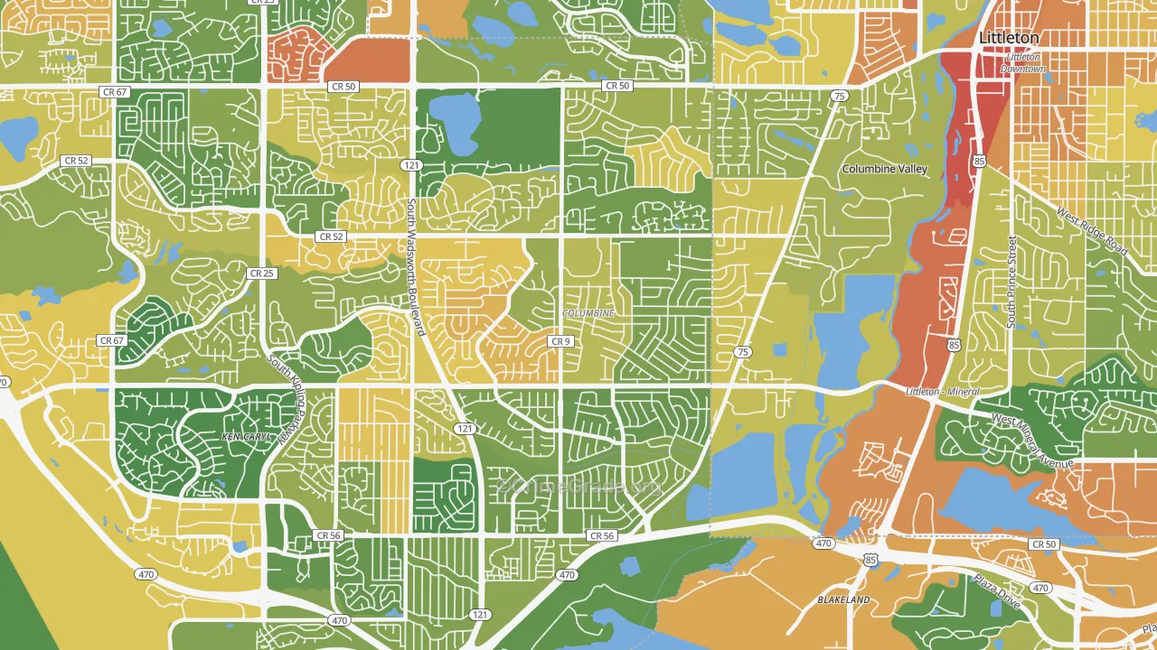 Columbine, CO Map of Assault Rates