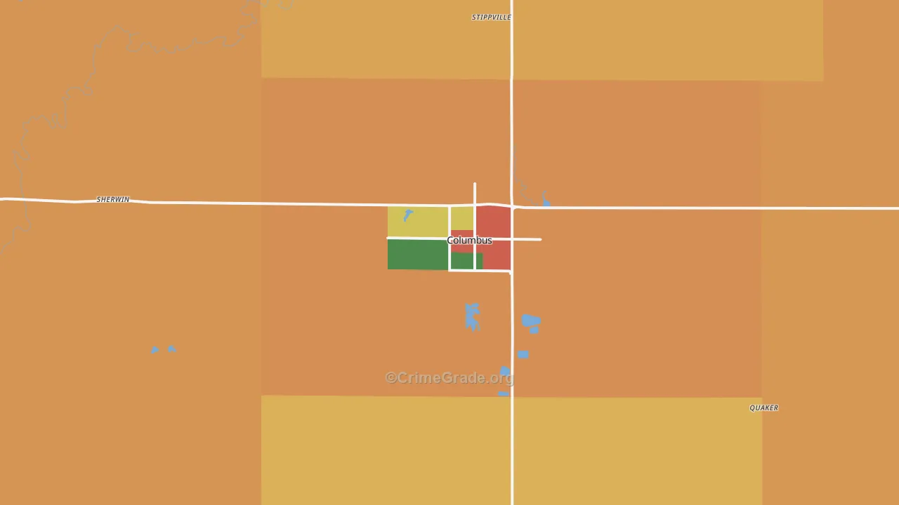 Columbus, KS Map of Assault Rates