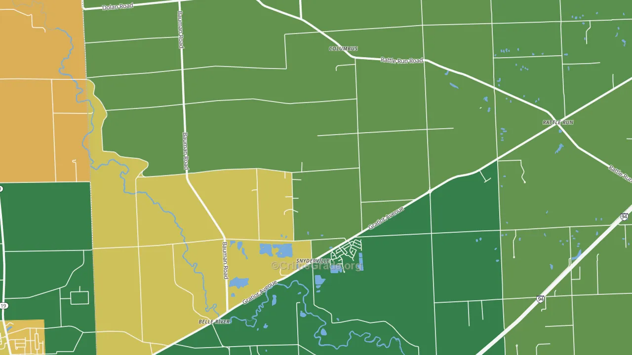 Columbus, MI Map of Assault Rates