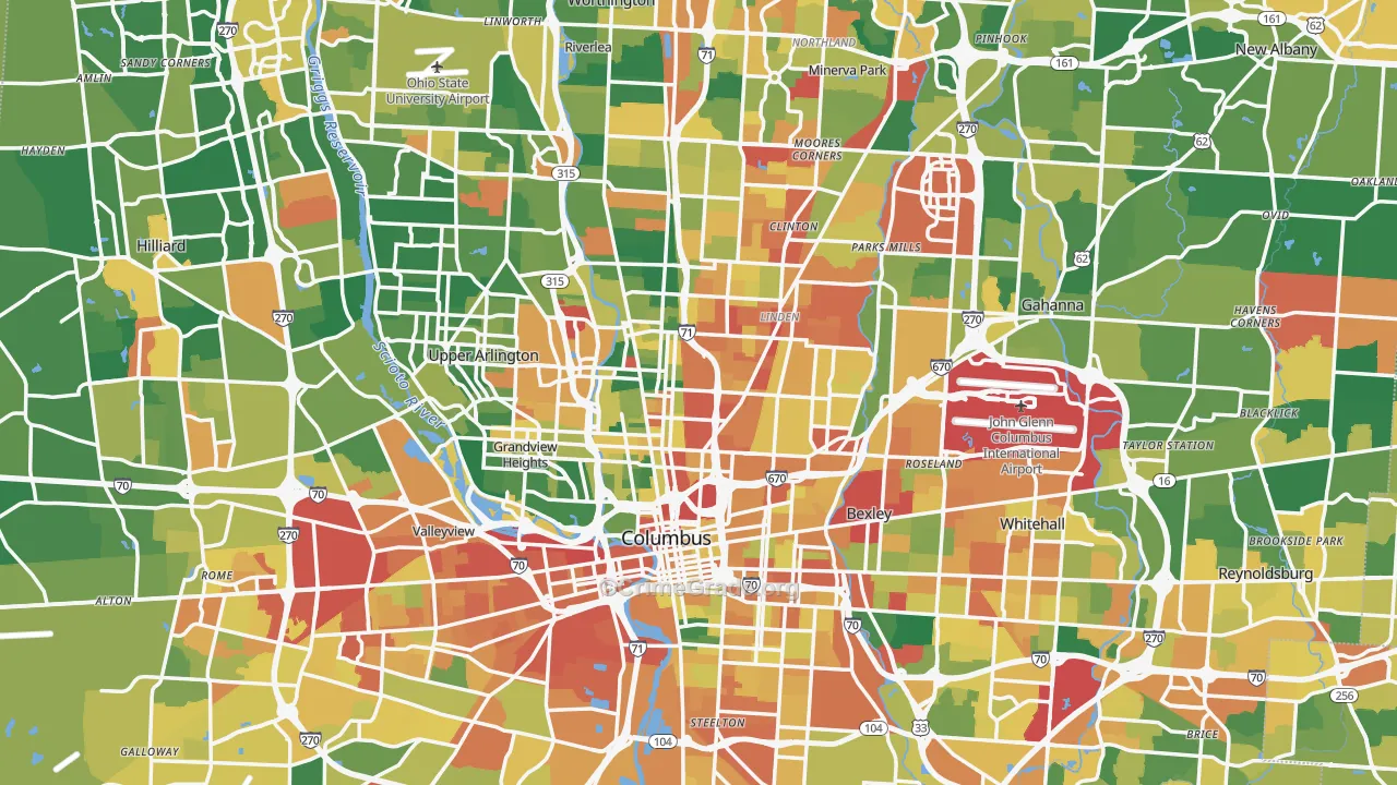 Columbus, OH Map of Assault Rates