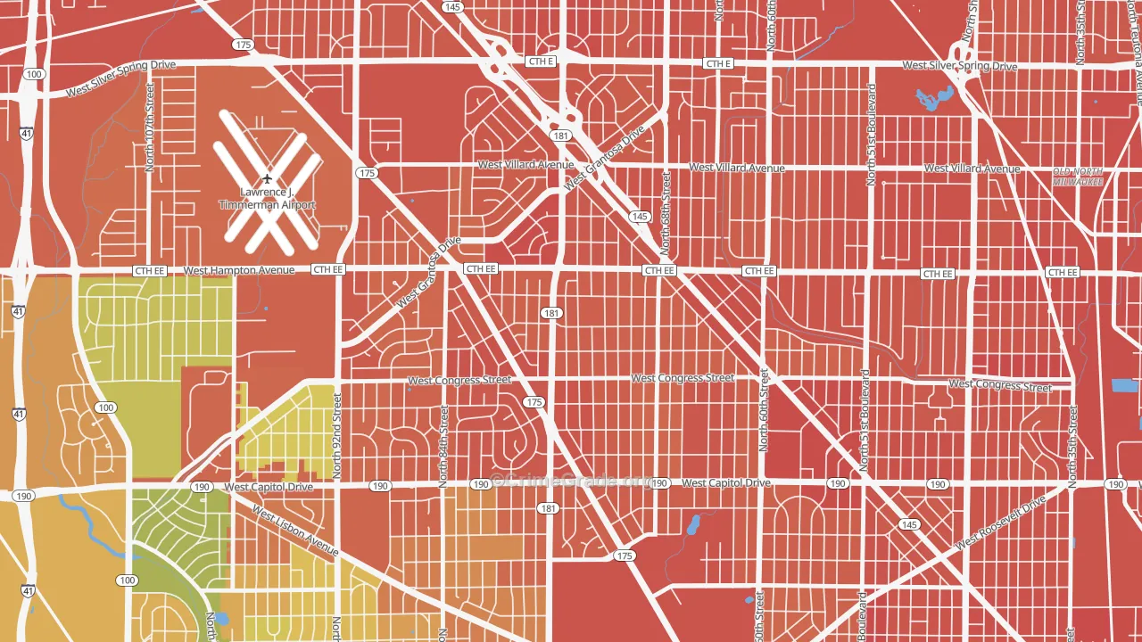 Columbus Park, Milwaukee, WI Map of Assault Rates