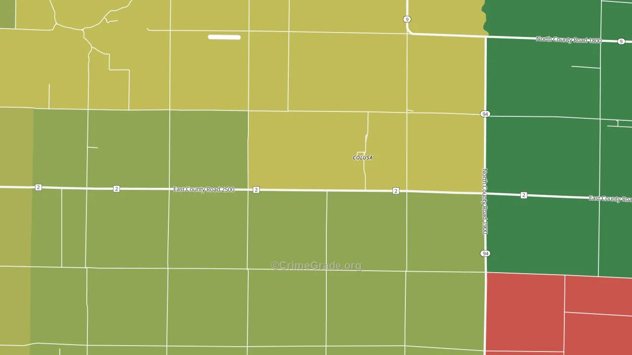 Colusa, IL Map of Assault Rates