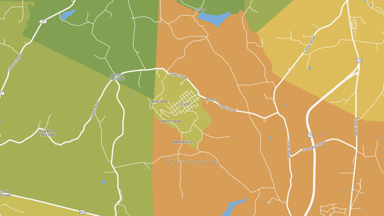Colver, PA Map of Assault Rates