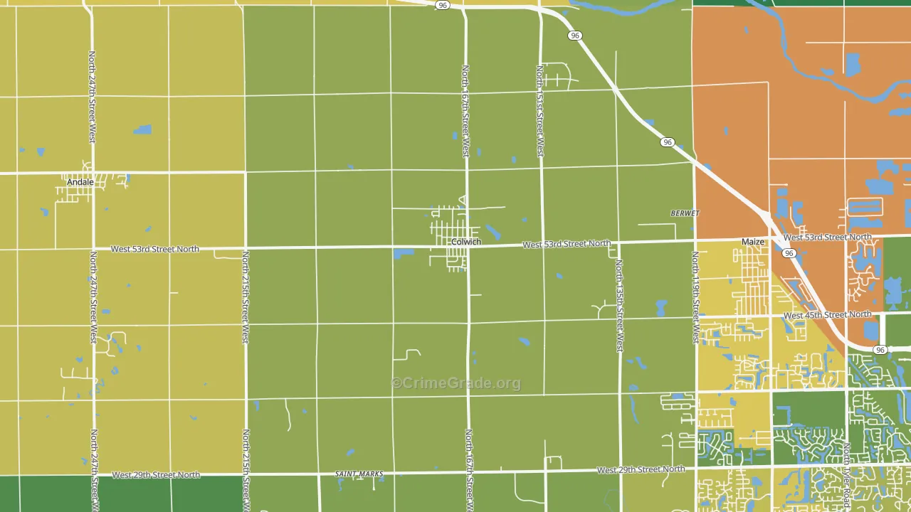 Colwich, KS Map of Assault Rates