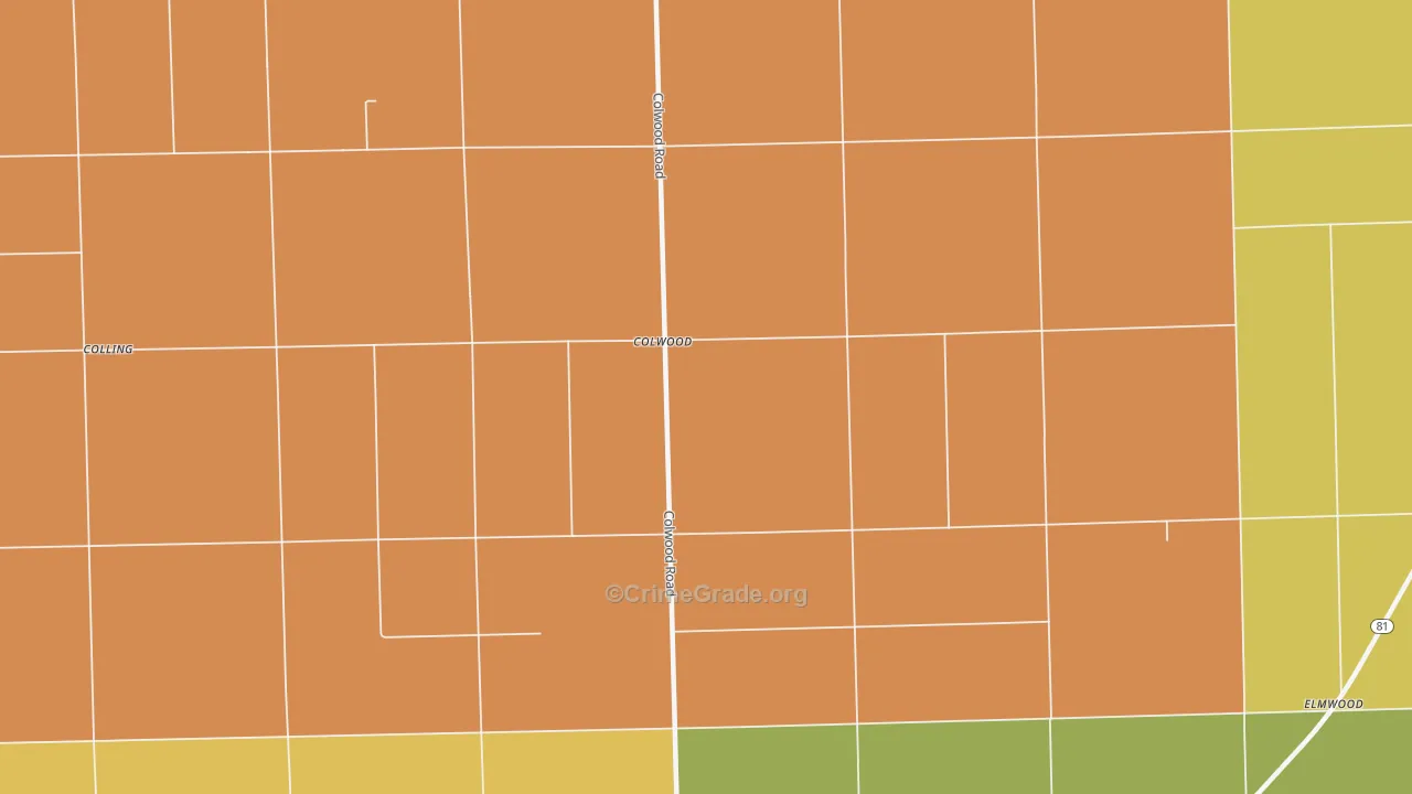 Colwood, MI Map of Assault Rates