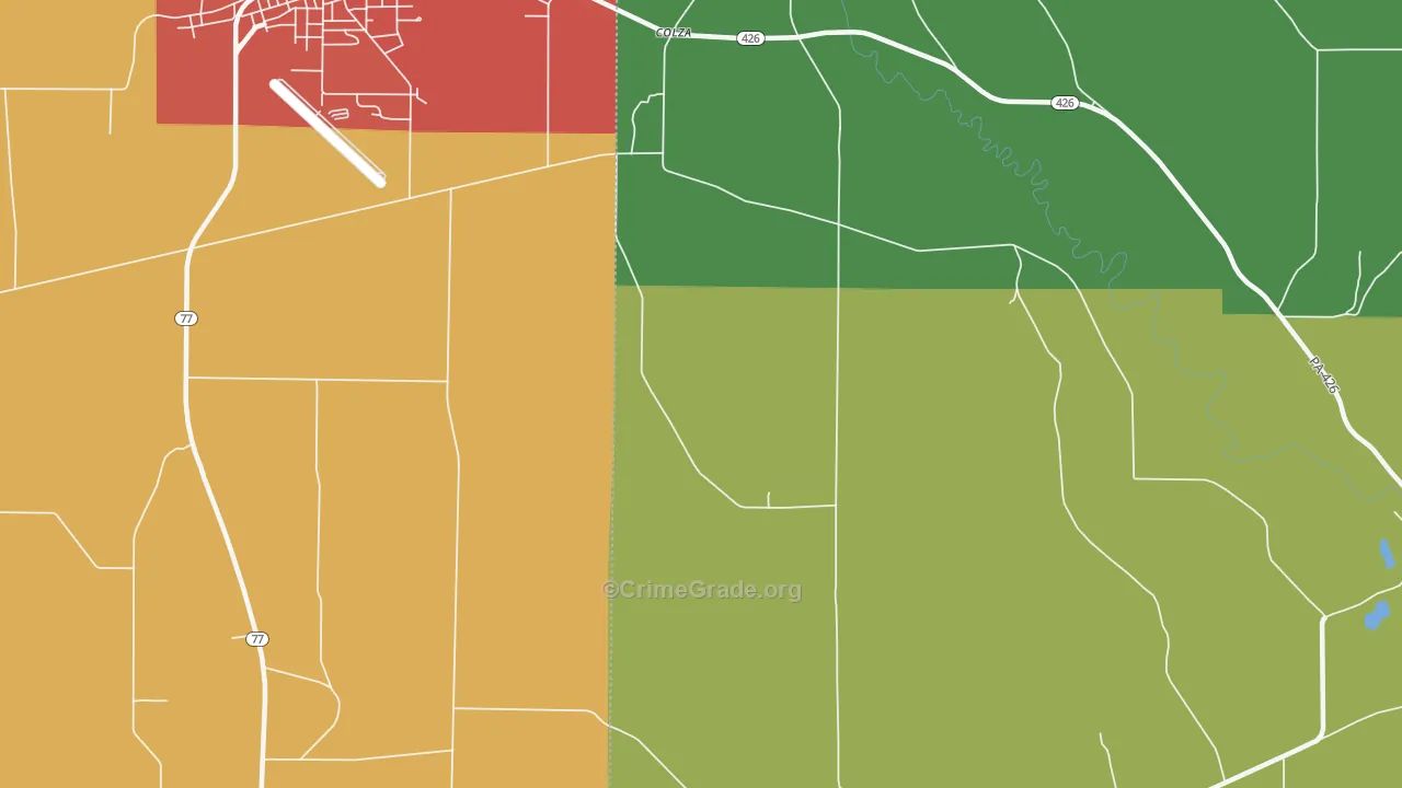 Colza, PA Map of Assault Rates