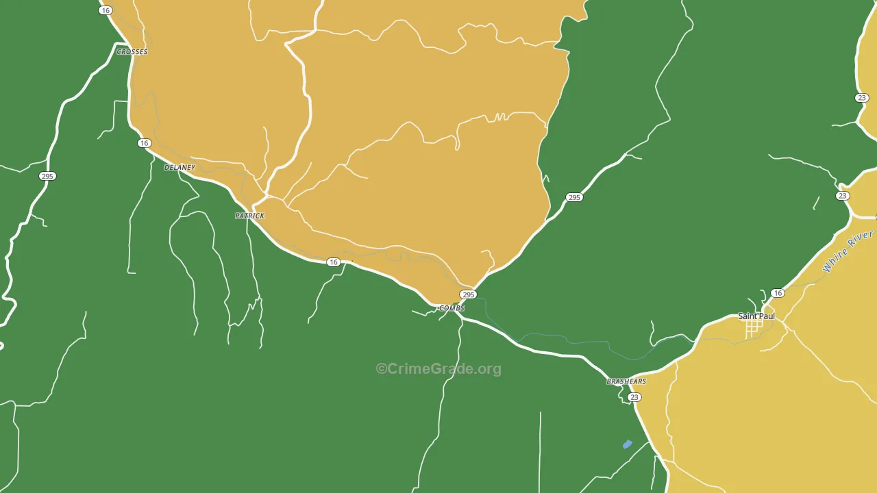 Combs, AR Map of Assault Rates