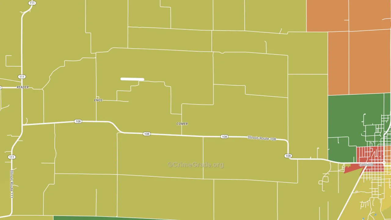 Comer, IL Map of Assault Rates