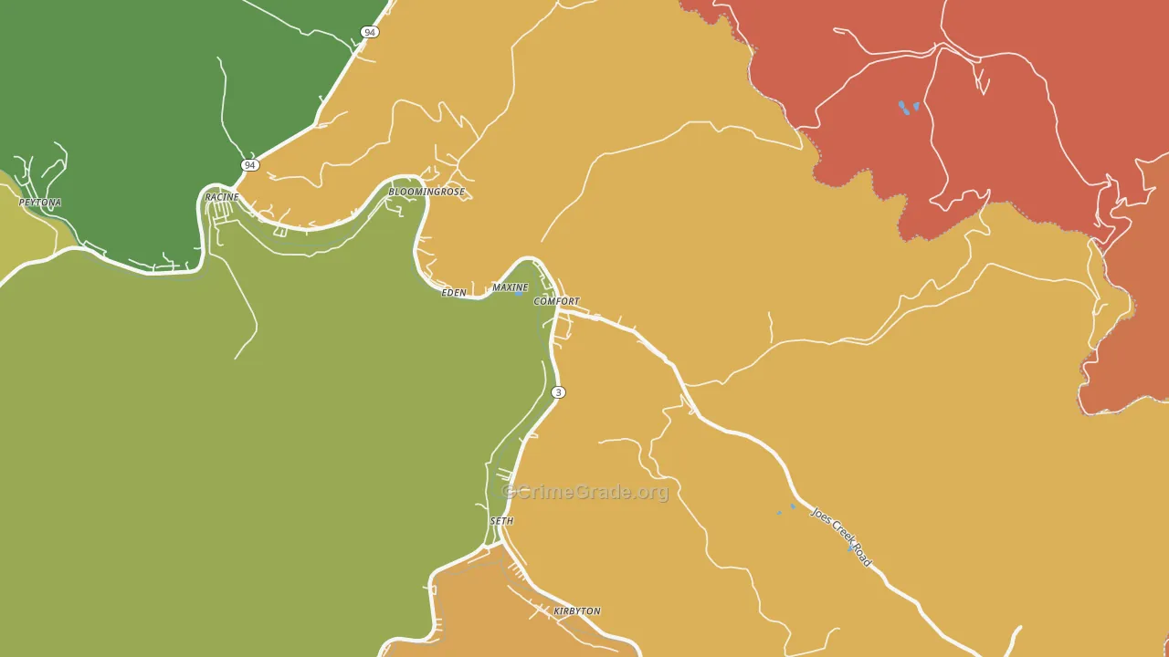 Comfort, WV Map of Assault Rates