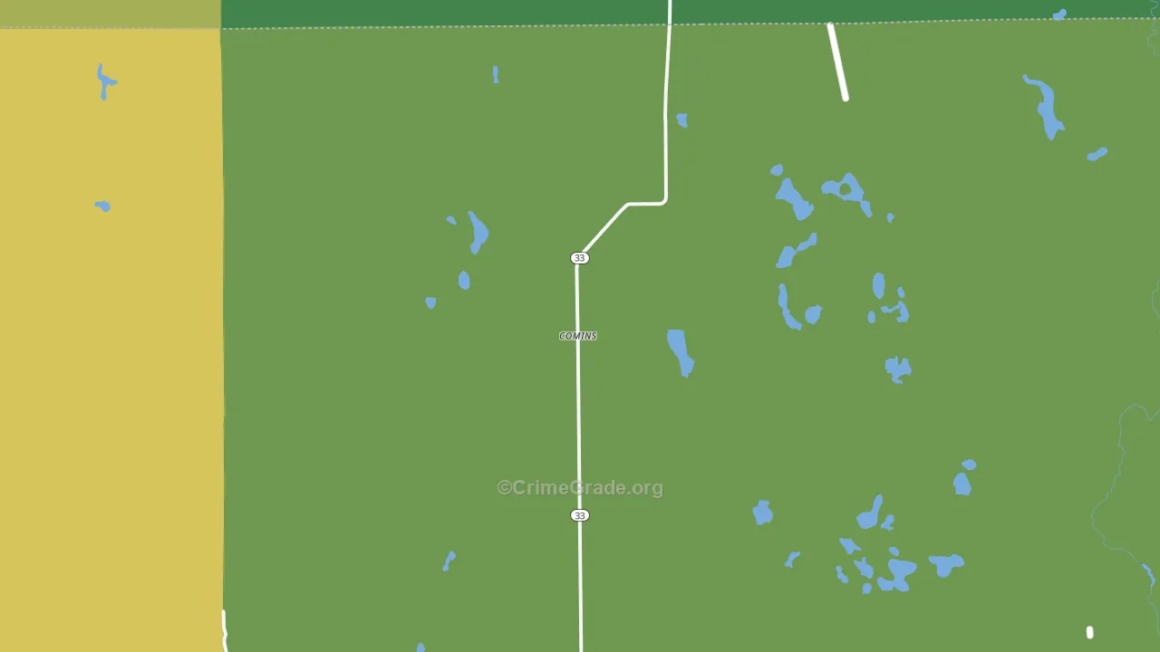 Comins, MI Map of Assault Rates