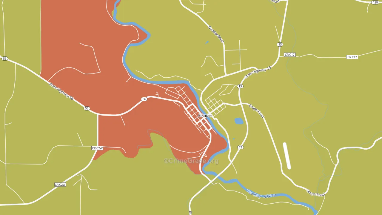 Communia, IA Map of Assault Rates