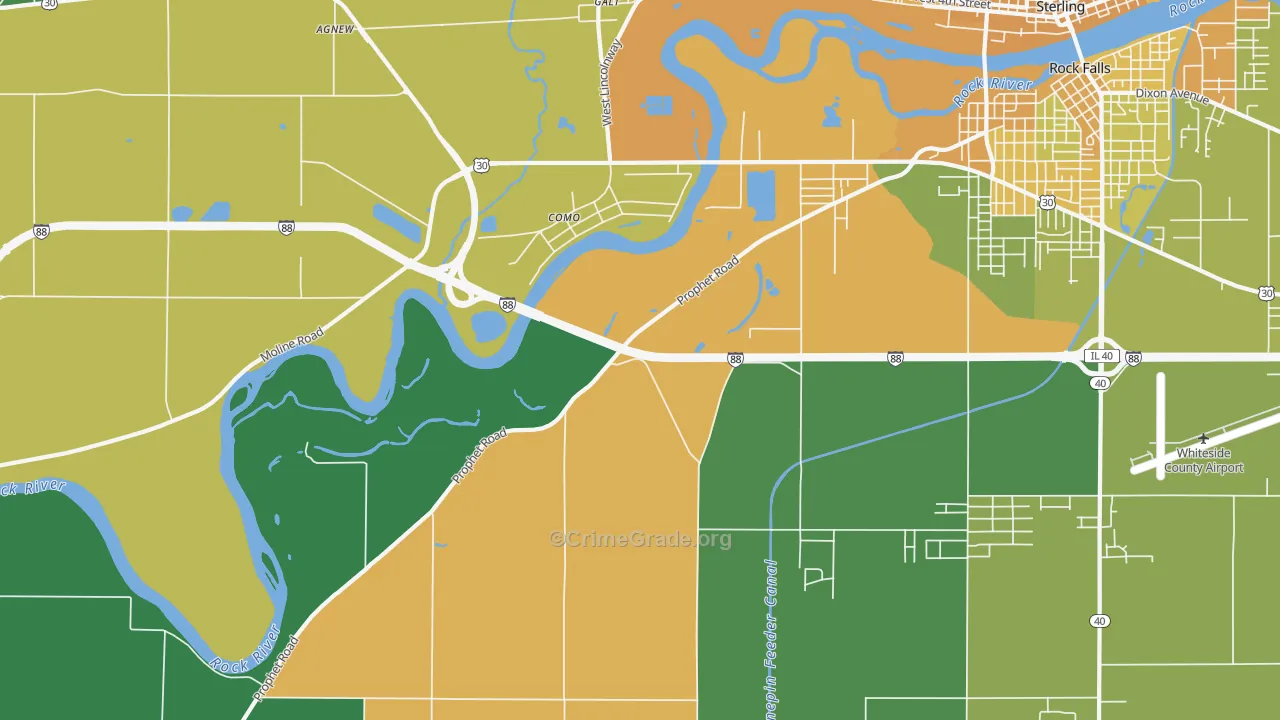 Como, IL Map of Assault Rates