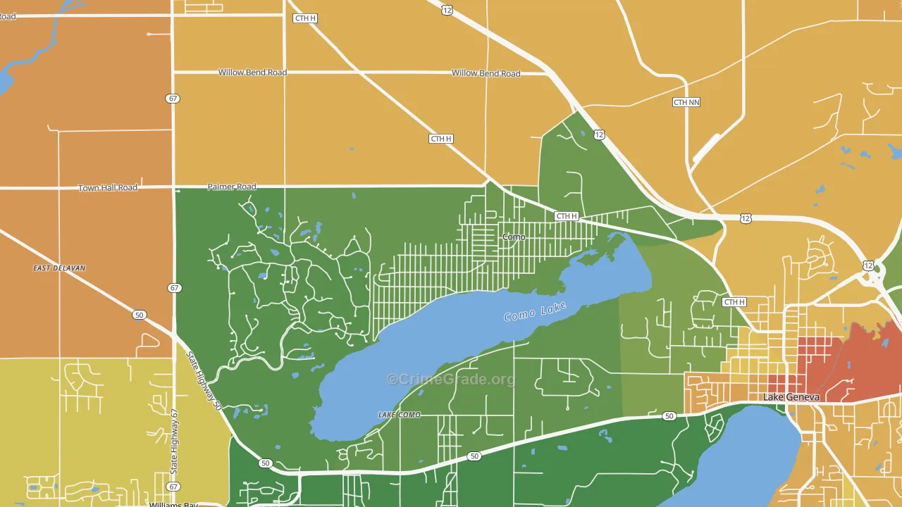 Como, WI Map of Assault Rates