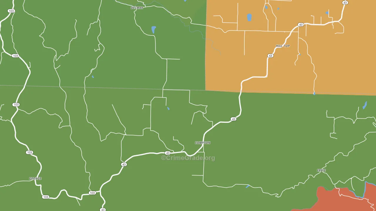 Compton, AR Map of Assault Rates