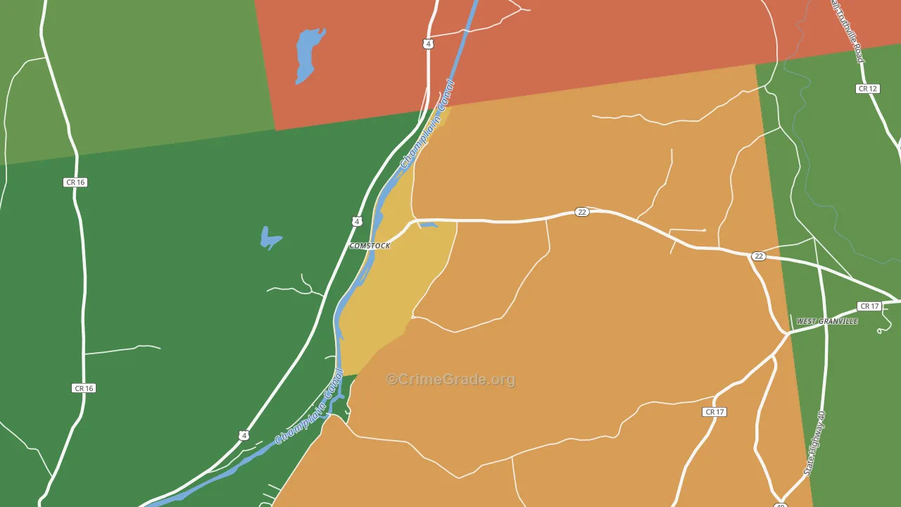 Comstock, NY Map of Assault Rates